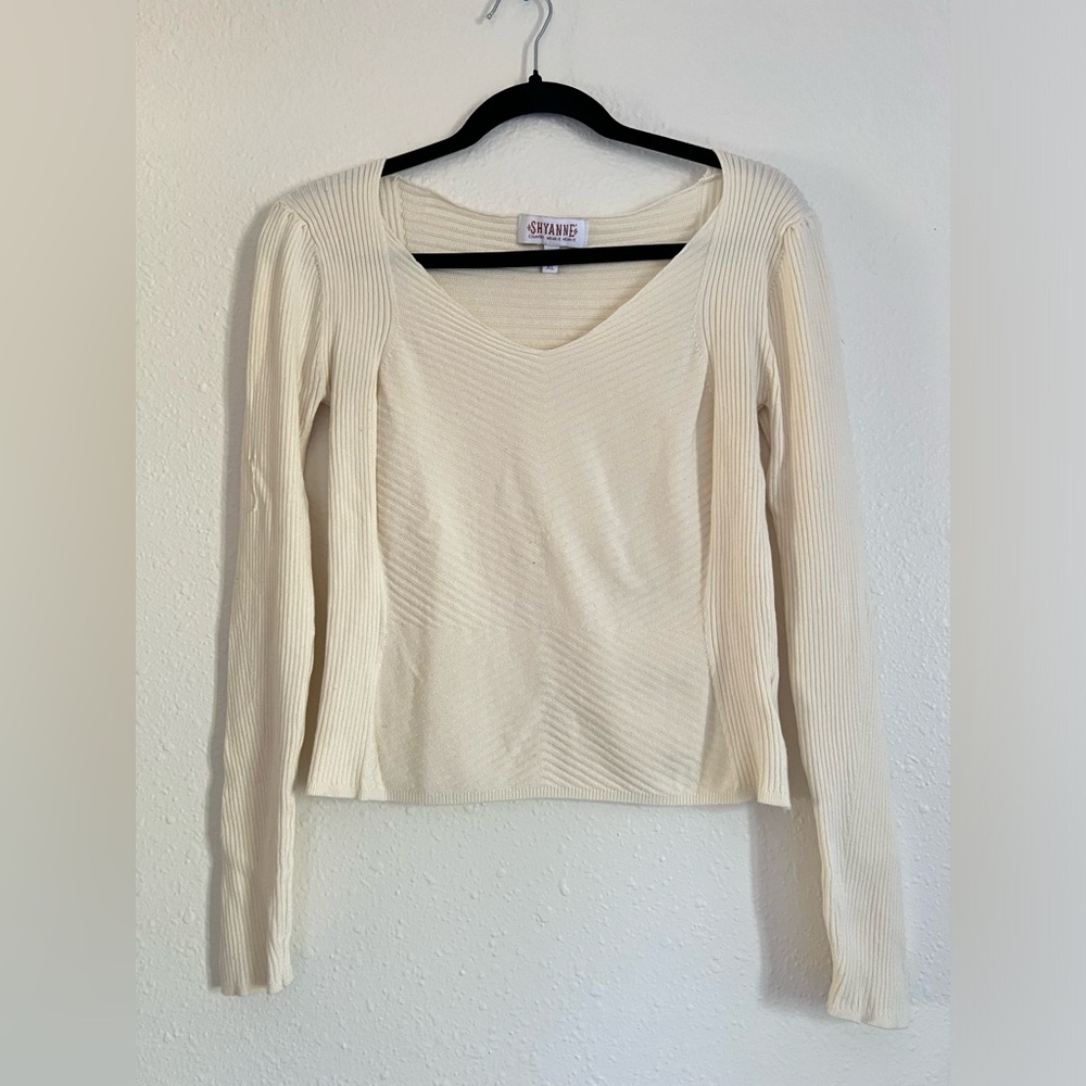 Shyanne Women’s Ribbed Long Sleeve Sweater Size XL